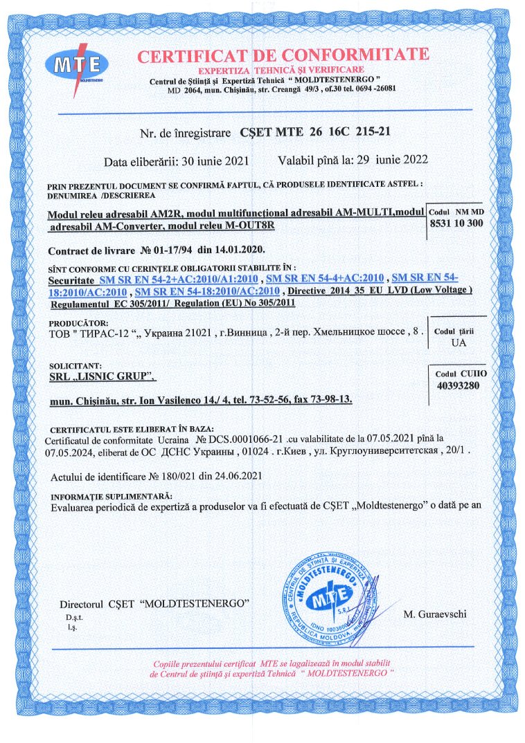 certificat Tiras-12